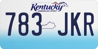 KY license plate 783JKR