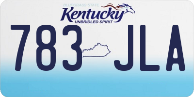 KY license plate 783JLA