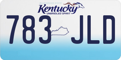 KY license plate 783JLD
