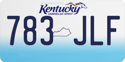 KY license plate 783JLF