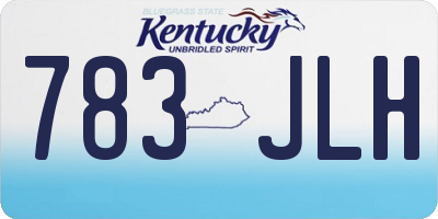 KY license plate 783JLH