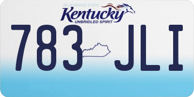 KY license plate 783JLI