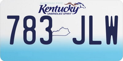 KY license plate 783JLW