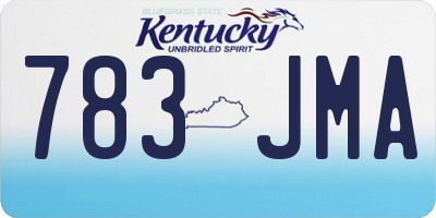 KY license plate 783JMA