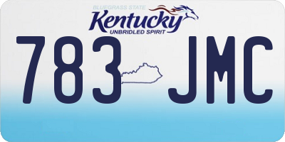 KY license plate 783JMC