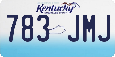 KY license plate 783JMJ