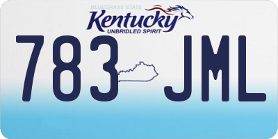 KY license plate 783JML