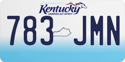 KY license plate 783JMN