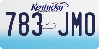 KY license plate 783JMO