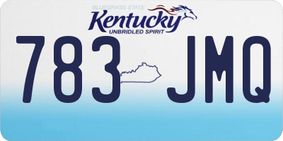 KY license plate 783JMQ
