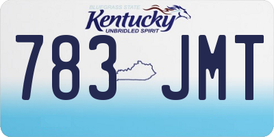 KY license plate 783JMT