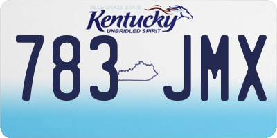 KY license plate 783JMX