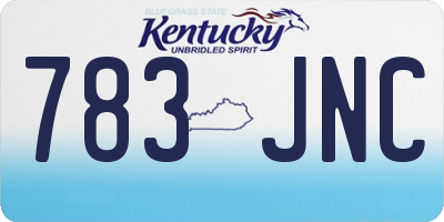 KY license plate 783JNC