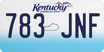 KY license plate 783JNF