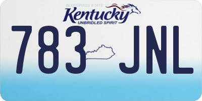 KY license plate 783JNL