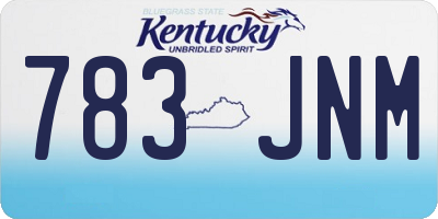 KY license plate 783JNM