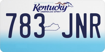 KY license plate 783JNR