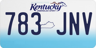 KY license plate 783JNV