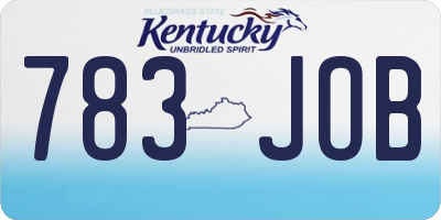 KY license plate 783JOB