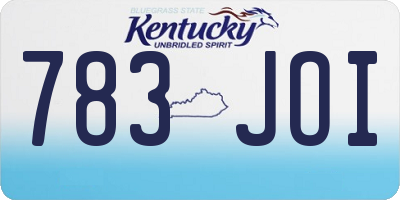 KY license plate 783JOI