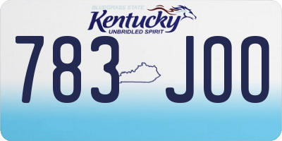 KY license plate 783JOO