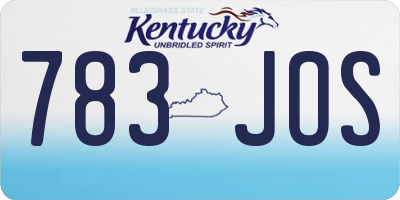 KY license plate 783JOS