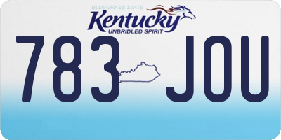 KY license plate 783JOU