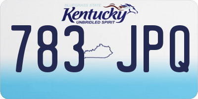 KY license plate 783JPQ