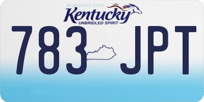 KY license plate 783JPT
