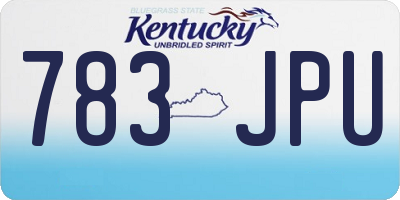 KY license plate 783JPU