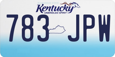 KY license plate 783JPW