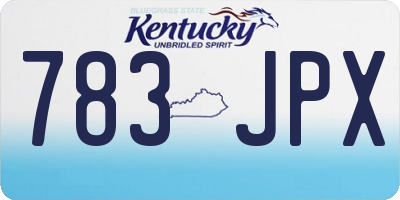 KY license plate 783JPX