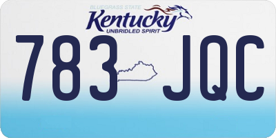 KY license plate 783JQC