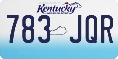 KY license plate 783JQR