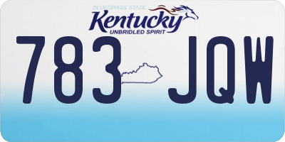 KY license plate 783JQW