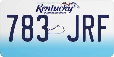 KY license plate 783JRF