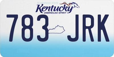 KY license plate 783JRK