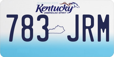 KY license plate 783JRM