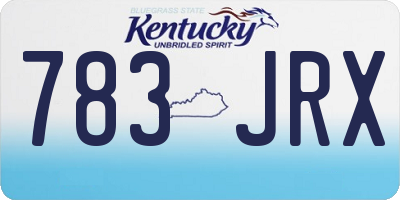 KY license plate 783JRX