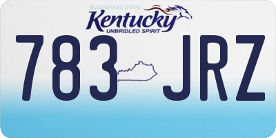 KY license plate 783JRZ