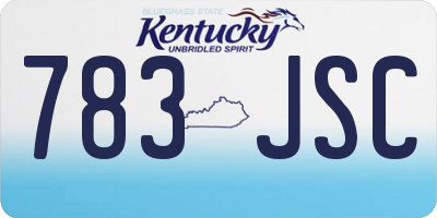 KY license plate 783JSC