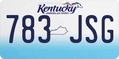 KY license plate 783JSG