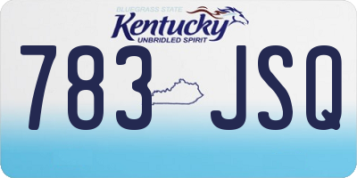 KY license plate 783JSQ