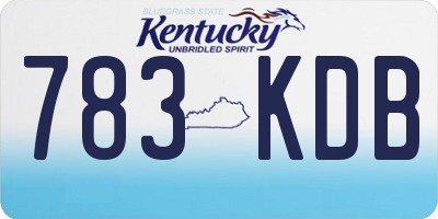 KY license plate 783KDB