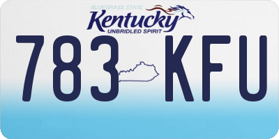 KY license plate 783KFU