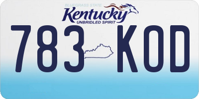 KY license plate 783KOD