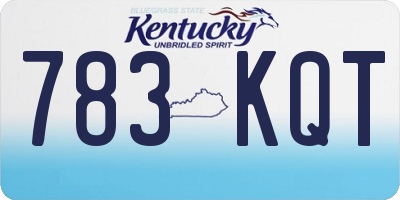 KY license plate 783KQT