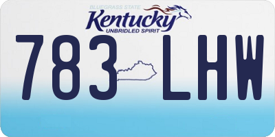 KY license plate 783LHW