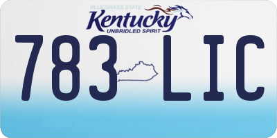 KY license plate 783LIC