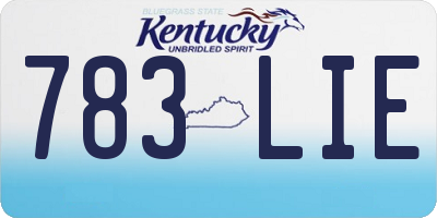 KY license plate 783LIE